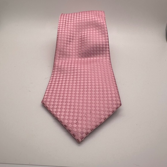 Dockers Other - Dockers Men Tie Pink‎ Woven Checkered Stain Resistant Business Casual Office